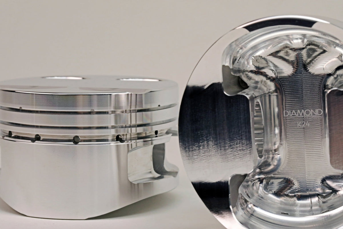 Diamond Honda K24 Rebel representative series photograph: full-round forging and undercrown. Exact crown and dimensions depend on kit SKU.