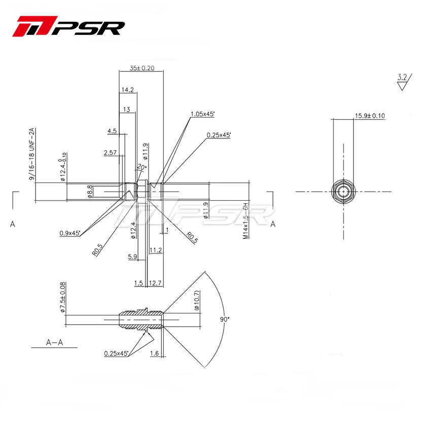 PSR Turbo Water Cooling Fitting Kit -6 AN for PT/X28 PT/X30 PT/X35 GEN I/II PSR3584 GEN2 PTG25 PTG30 PTG35 PTG42 - image 3