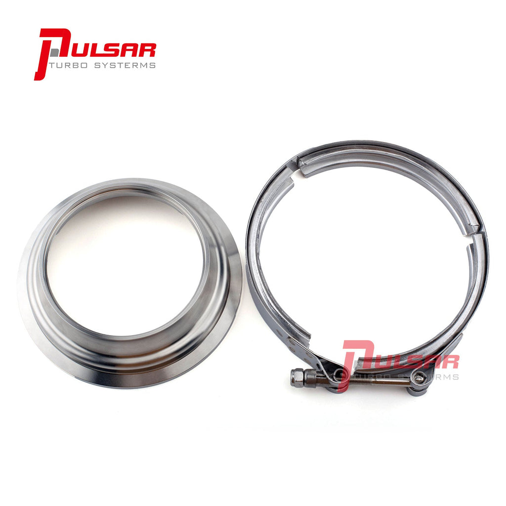 Pulsar S400 T6 Turbo 5 to 4″ Stainless Steel Flange Clamp Kit - image 1