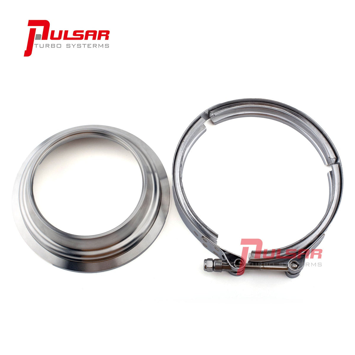 Pulsar S400 T6 Turbo 5 to 4″ Stainless Steel Flange Clamp Kit - image 1