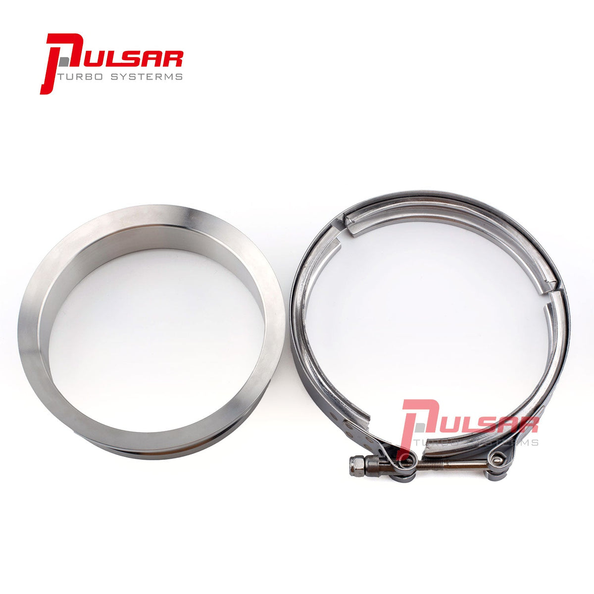 Pulsar S400 T6 Turbo 5-inch Stainless Steel Flange & Clamp Kit - verified product image