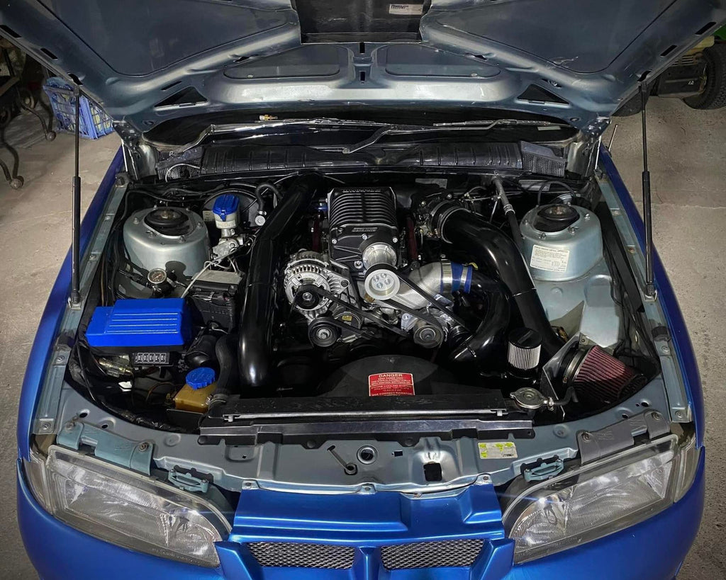 Yella Terra Whipple L67 A2A installation in Holden Commodore engine bay