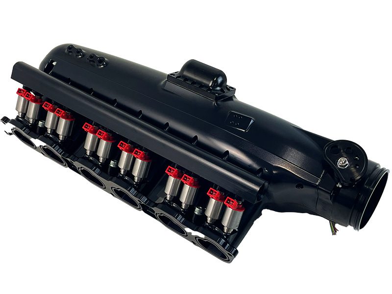Plazmaman 2JZ GTE PRO RACE billet intake manifold; selected hardware can vary