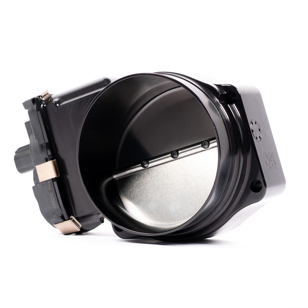 Nick Williams 120mm billet electronic throttle body angled front view