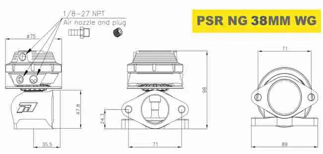 PSR NEW GENERATION WASTEGATE 38mm 2-Bolt External Wastegate — Pulsar product view 4