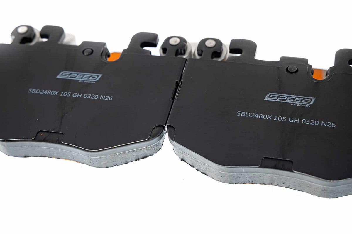 Speed By Design D2480 later base front ceramic brake pads – BMW M240i/M340i/M440i