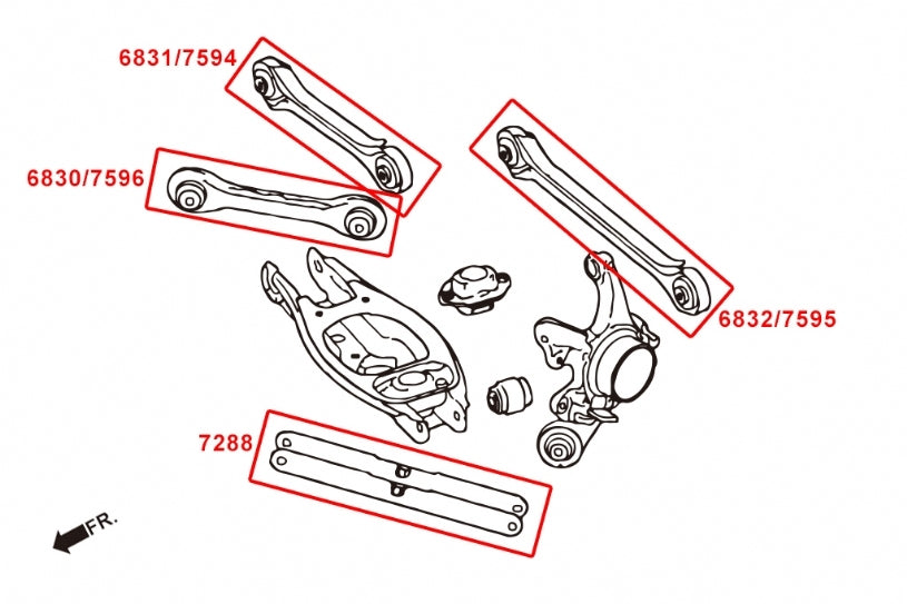 Hardrace Rear Lower Support Arm – BMW E81, E82, E87, E88, E90, E91, E92, E93 (7288) – 7288