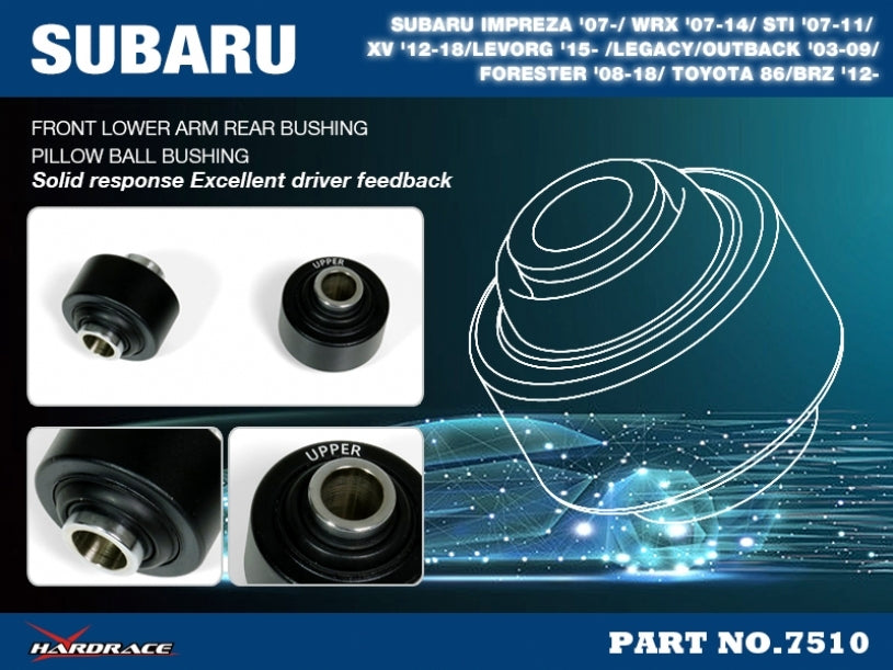 Hardrace Front Lower Arm Bushing Big – Toyota 86 ZN6 / first generation / Subaru BRZ ZC6 / first generation (7510) – Default Title