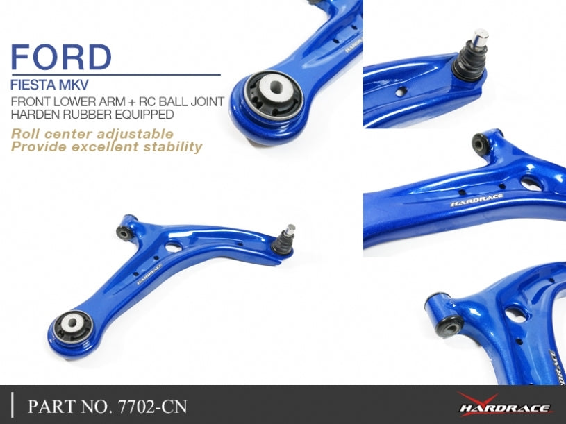 Hardrace Front Lower Arms with Roll-Centre Ball Joints – Ford Fiesta ST Mk6 (7702-CN) – 7702-CN