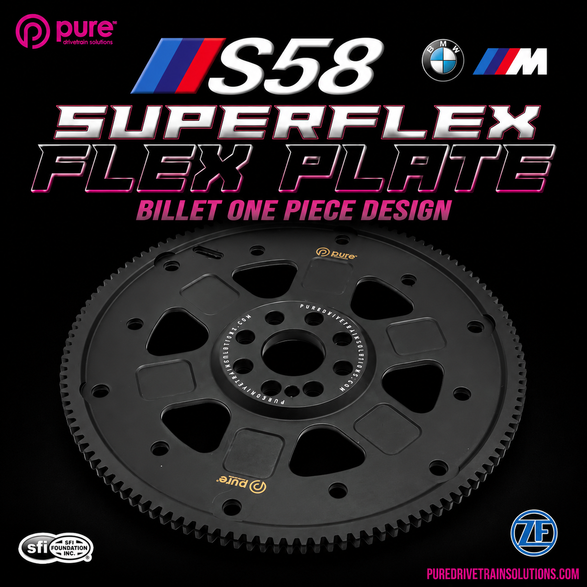 S58 BMW BILLET FLEXPLATE — Pure Drivetrain Solutions