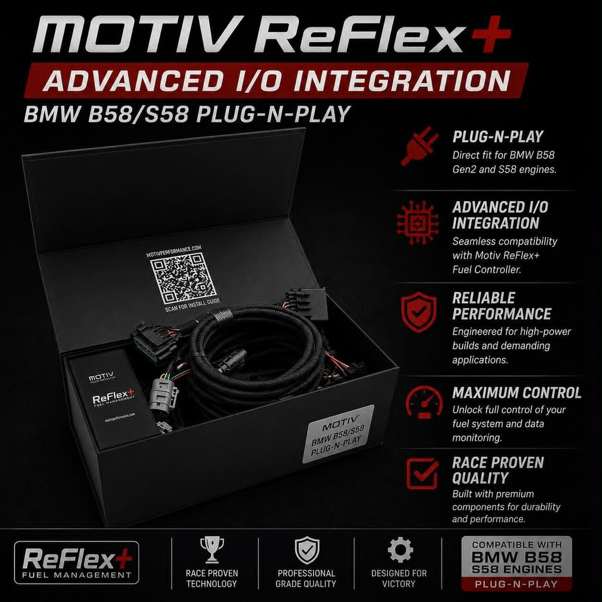 MOTIV ReFlex+ Advanced I/O Integration – BMW B58/S58 Plug-and-Play — MOTIV