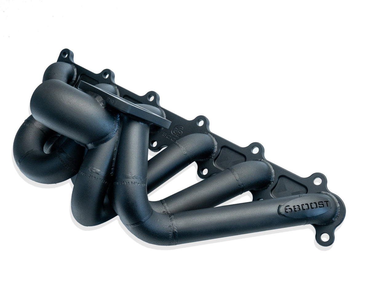 6Boost Ford Barra BA-FG T3, T4 and V-band exhaust manifold — illustrative configurations; match exact sold variant