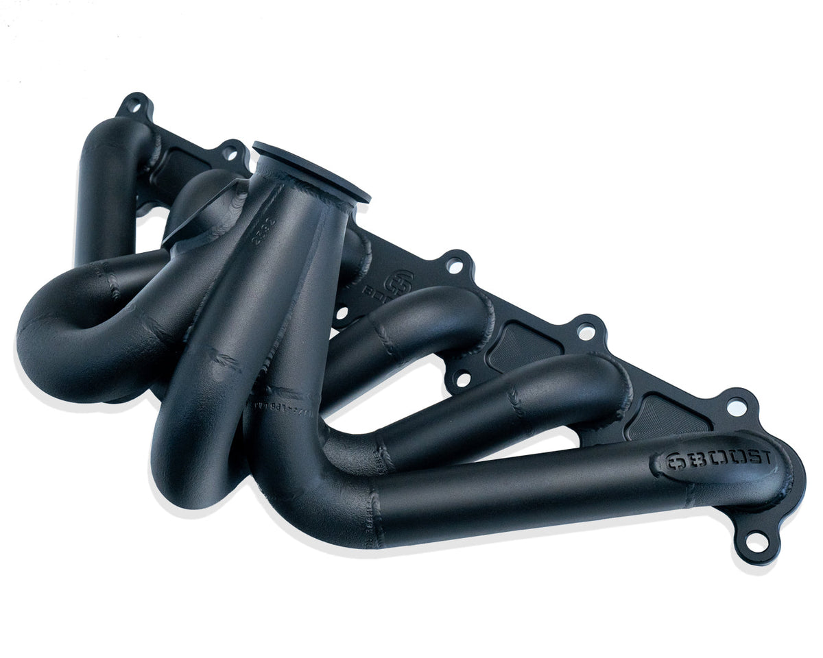 6Boost Ford Barra BA-FG T3, T4 and V-band exhaust manifold — illustrative configurations; match exact sold variant