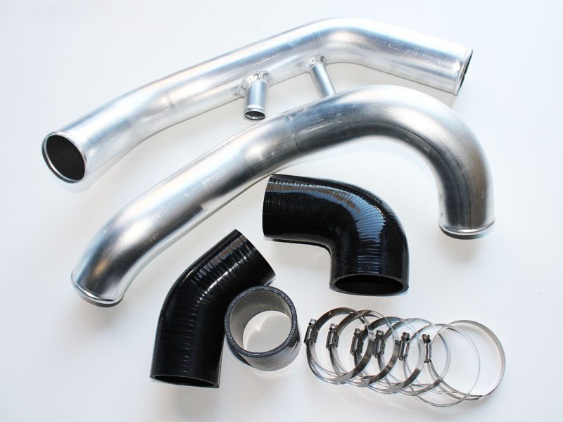 Plazmaman Mitsubishi Evo 7 and 8 intercooler piping kit; photo shows representative piping and finish