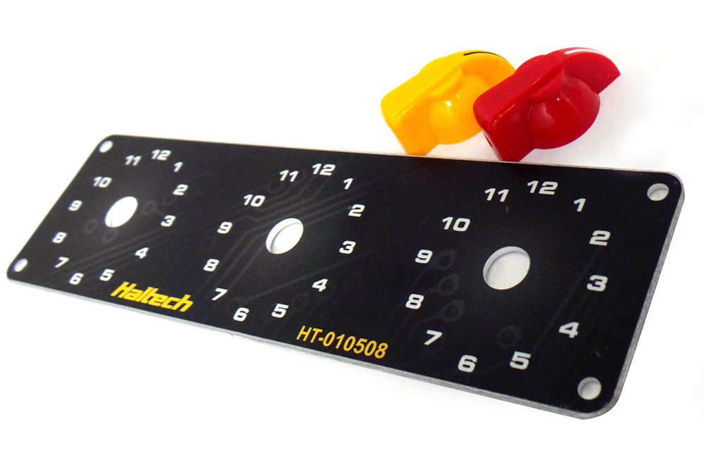 Haltech Triple Switch Panel Kit - includes Yellow & Red knobs - HT-010510