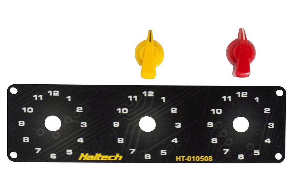 Haltech Triple Switch Panel Kit - includes Yellow & Red knobs - HT-010510 - official image 2