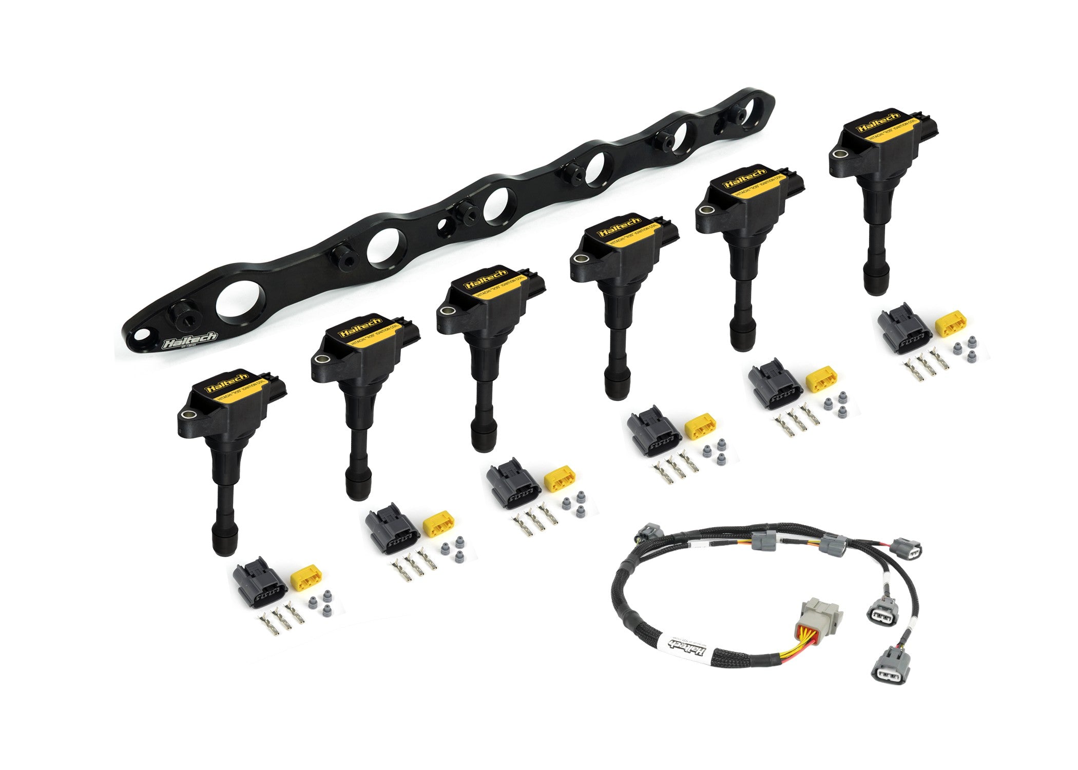 Haltech R35 Coil Bracket for Nissan RB20/25/26 includes bracket coils, connectors and harness - HT-120203