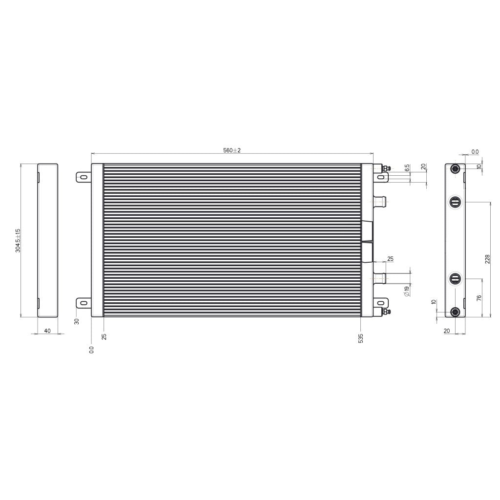 Harrop universal intercooler heat exchanger dimensional drawing