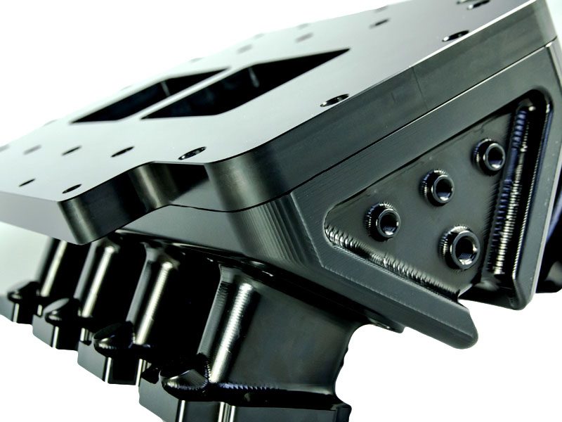 LS LSX billet blower intake manifold; shown hardware and finish vary