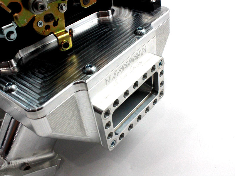 Plazmaman LSX GM billet twin carburettor intake manifold billet detail