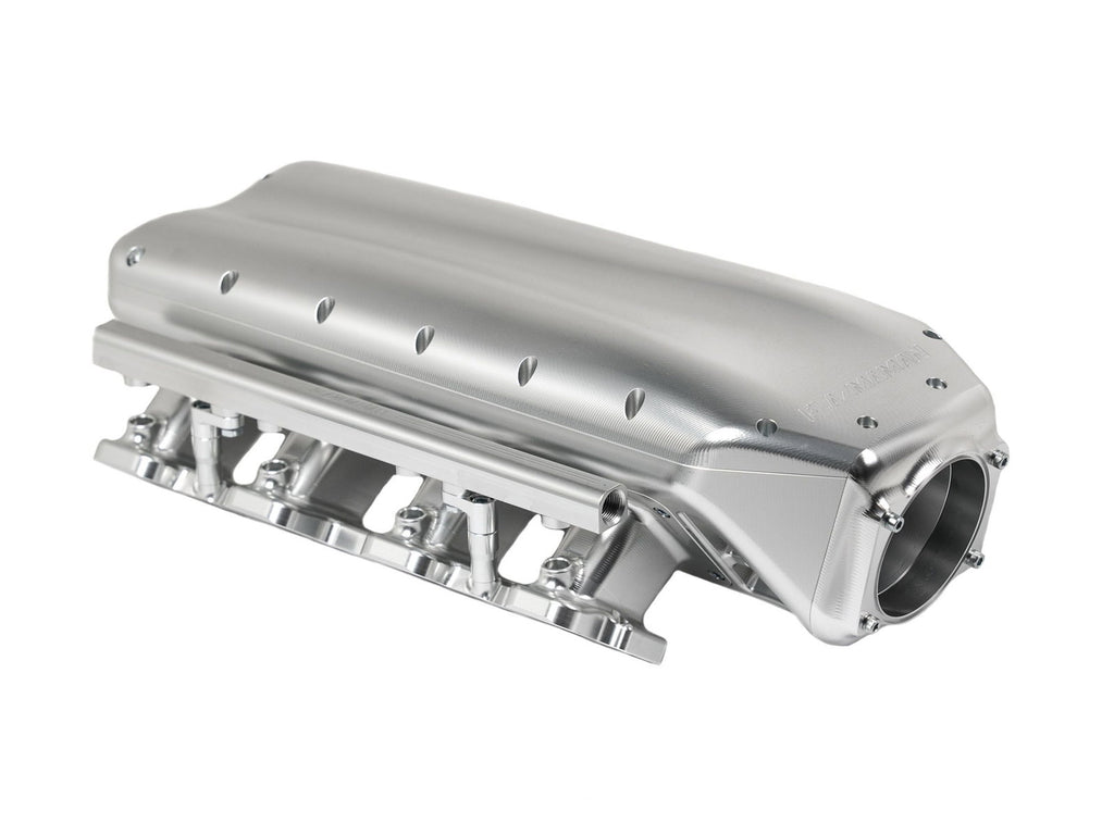 Plazmaman LS3 billet inlet manifold; finish and injector or throttle options vary by selection