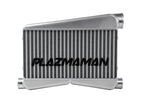 Plazmaman 2015 and newer Mustang S550 twin entry intercooler; photographed finish and end tank options vary