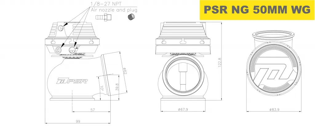 PSR NEW GENERATION WASTEGATE 50mm Vband External Wastegate — Pulsar product view 7