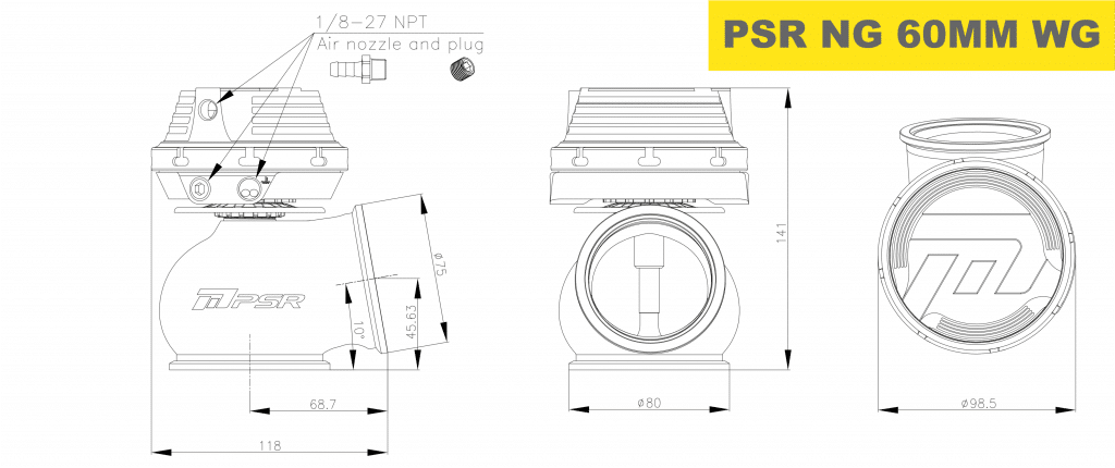 PSR NEW GENERATION WASTEGATE 60mm Vband External Wastegate — Pulsar product view 7