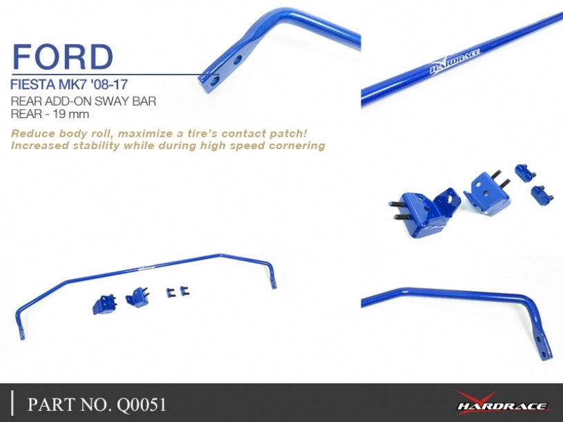 Hardrace 19mm Rear Add-On Sway Bar – Ford Fiesta ST Mk6 (Q0051) – Q0051