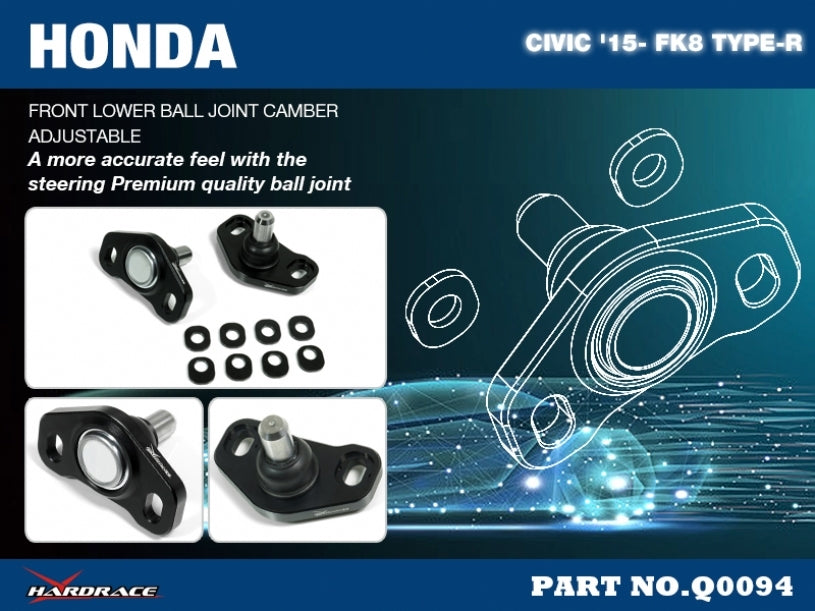 Hardrace Front Lower Camber Adjuster – Honda Civic Type R FK8 (2017–2021) / Honda Civic Type R FL5 (2023+) (Q0094) – Default Title