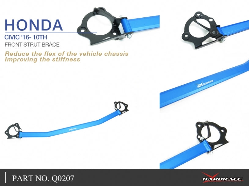 Hardrace Front Strut Bar – Honda Civic 10th Gen (2016–2021) (Q0207) – Q0207