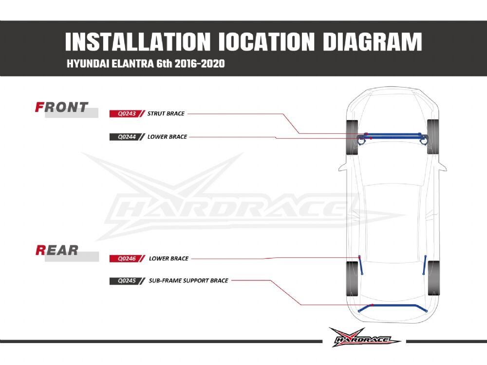 Hardrace Rear Sub-Frame Support Brace – Hyundai Elantra Sport AD (2017–2018) (Q0245) – Default Title