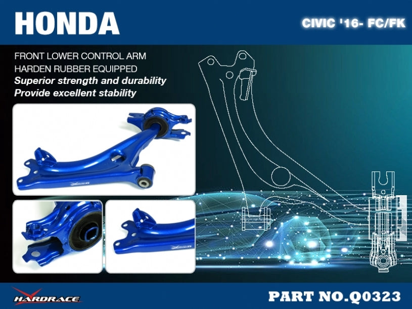 Hardrace Front Lower Control Arm – Honda Civic 10th Gen (2016–2021) (Q0323) – Default Title