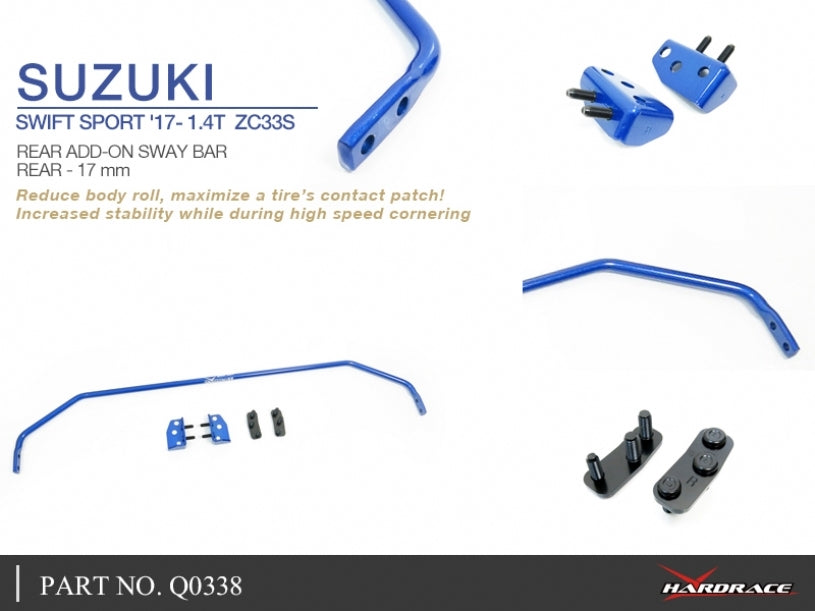 Hardrace Rear Add-on Sway Bar 17mm – Suzuki Swift / Swift Sport K14C (Q0338) – Default Title