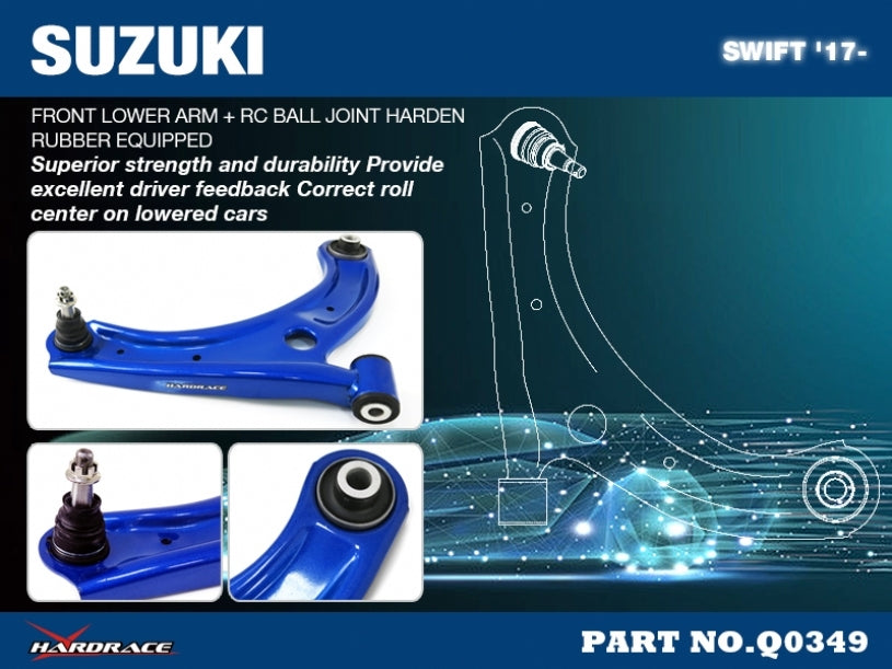 Hardrace Front Lower Control Arms with Roll Centre Adjusters – Suzuki Swift / Swift Sport K14C (Q0349) – Default Title