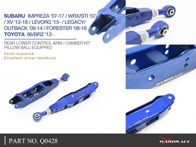 Hardrace Rear Lower Control Arm – Toyota 86 ZN6 / first generation / Subaru BRZ ZC6 / first generation – Pillow Ball