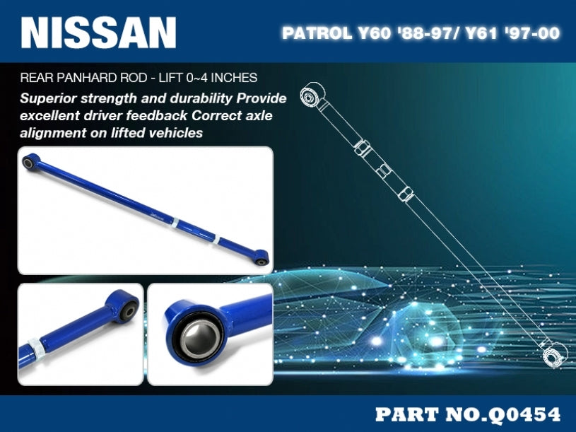 Hardrace Rear Panhard Rod – Nissan Patrol GQ / Y60 (Q0454) – Q0454