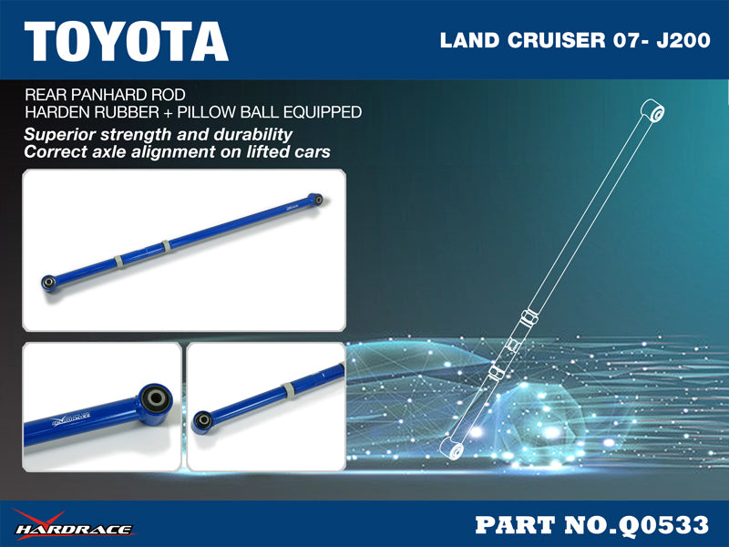 Hardrace Rear Panhard Rod – Toyota LandCruiser 200 Series (Q0533) – Q0533