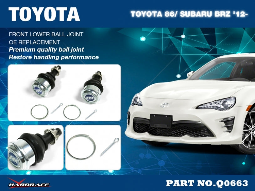 Hardrace Front Lower Ball Joint (OEM Replacement) – Toyota 86 ZN6 / first generation / Subaru BRZ ZC6 / first generation (Q0663) – Q0663