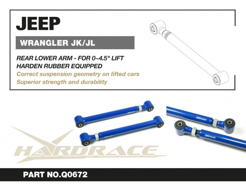 Hardrace Adjustable Rear Lower Arm 0-4.5 Inch Lift – Jeep Wrangler JL (2018–2025) (Q0672) – Default Title