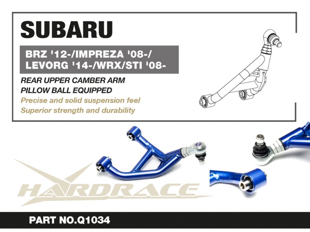 Hardrace Rear Upper Camber Arm – Toyota ZN6 / first generation, ZC6 / first generation, ZD8 / second generation (Q1034) – Pillow Ball