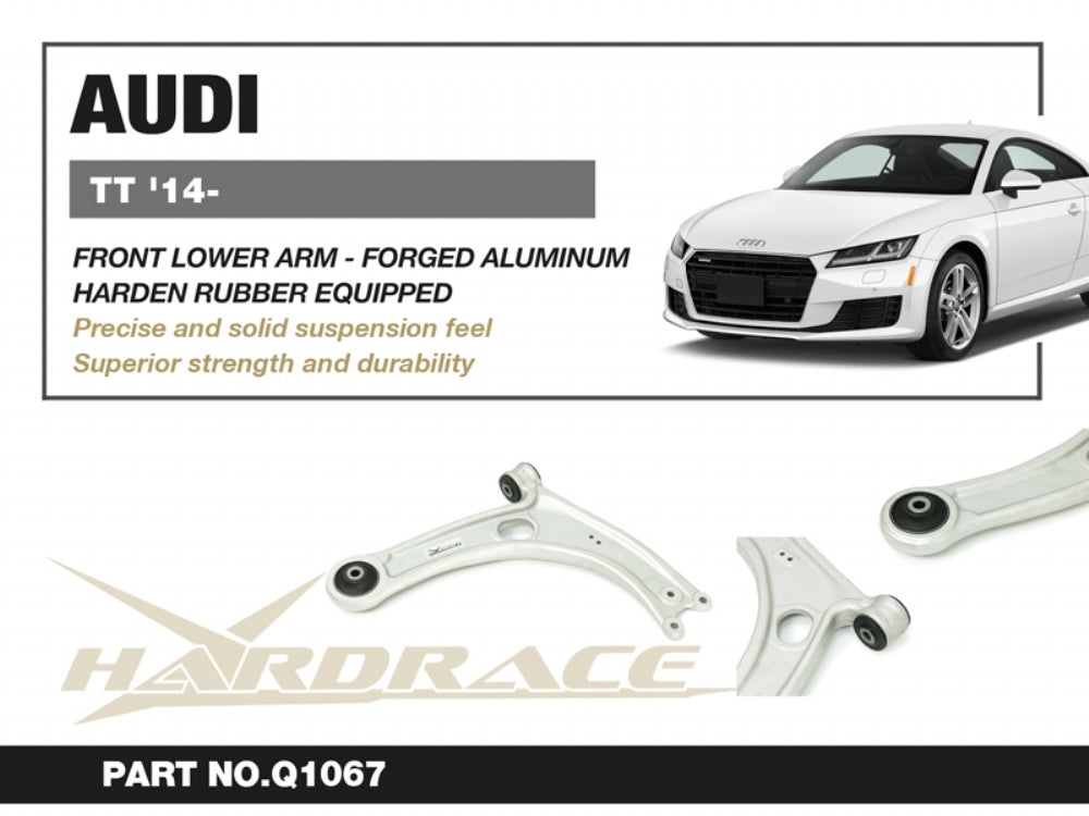Hardrace Front Lower Arm - Forged Aluminium – Audi TT / TTS 8S – Hardened Rubber