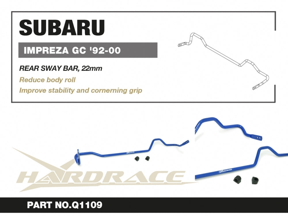 Hardrace Rear Sway Bar – Subaru Impreza WRX MY93–96, MY97–98, MY99–00 (Q1109) – Q1109