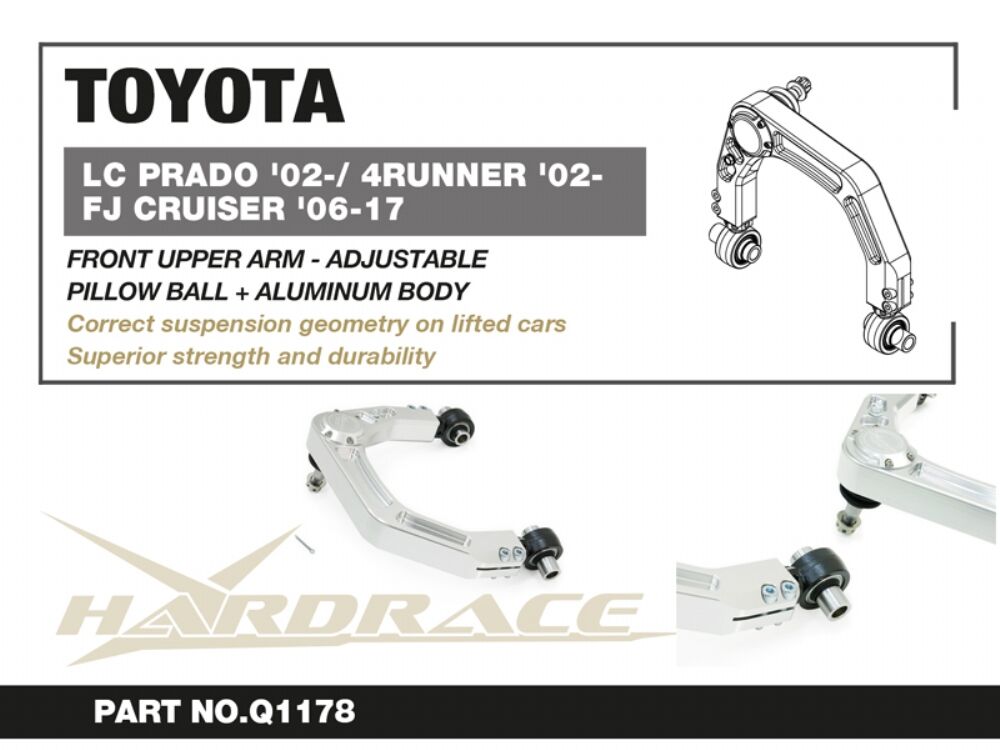 Hardrace Adjustable Aluminium Front Upper Arm – Toyota Prado 150 Series (Q1178) – Default Title