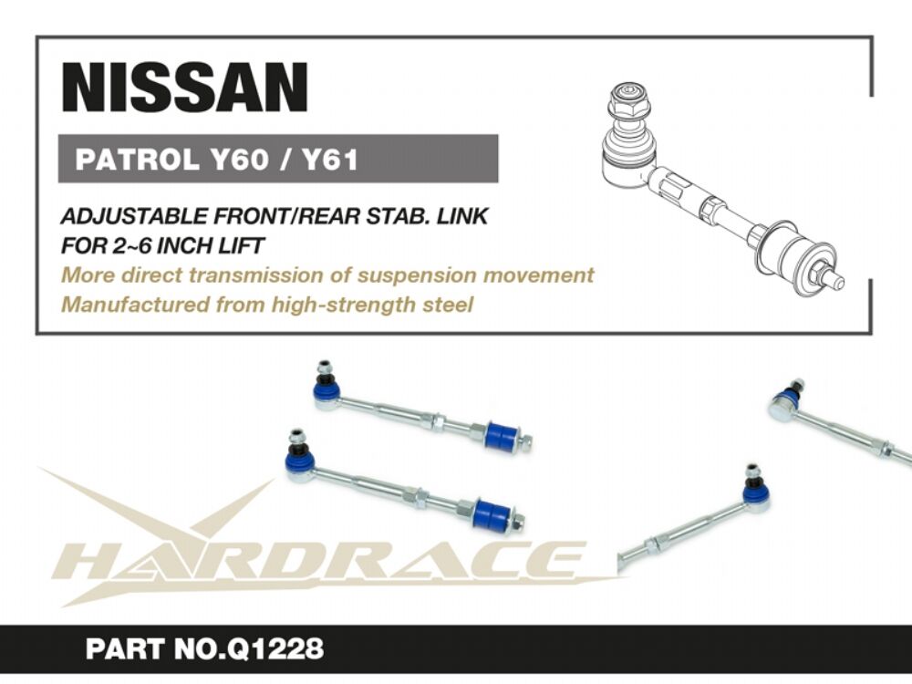 Hardrace Adjustable Front/Rear Stabiliser Link – Nissan Patrol GQ / Y60 / Nissan Patrol GU / Y61 (Q1228) – Q1228