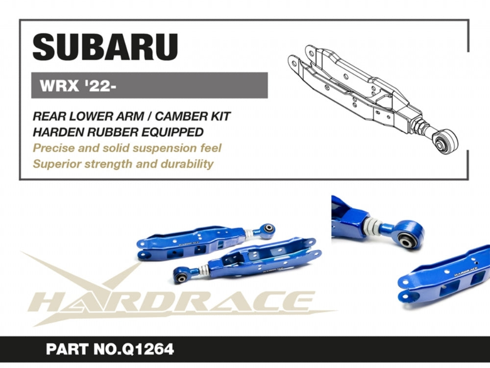 Hardrace Rear Lower Control Arm /Camber Kit – Subaru WRX VB / FA24F – Hardened Rubber