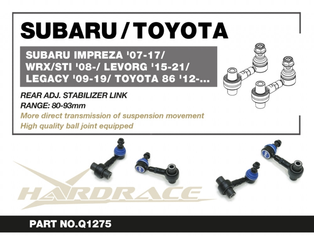 Hardrace 80-93MM Rear Adjustable Stabiliser Link – Subaru BRZ ZC6 / first generation / Subaru BRZ ZD8 / second generation (Q1275) – Q1275