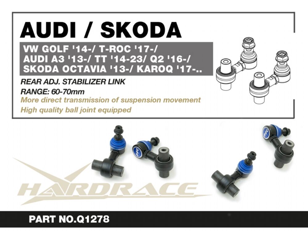 Hardrace Rear Adjustable Stabiliser Links 60–70mm – Volkswagen Golf R / Volkswagen Golf GTI / Skoda Octavia (Q1278) – Default Title