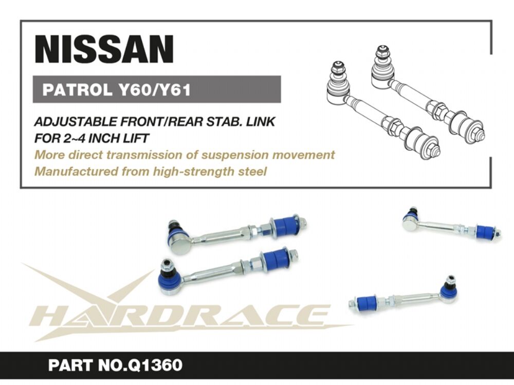 Hardrace Adjustable Front/Rear Stabiliser Link – Nissan Patrol GQ / Y60 / Nissan Patrol GU / Y61 (Q1360) – Q1360