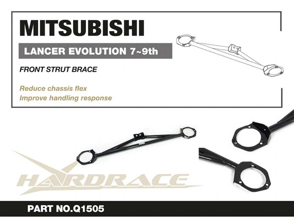 Hardrace Front Strut Brace – Mitsubishi Lancer Evolution Evo 7–9 / Mitsubishi Lancer Evolution Evo 7–8 (Q1505) – Q1505